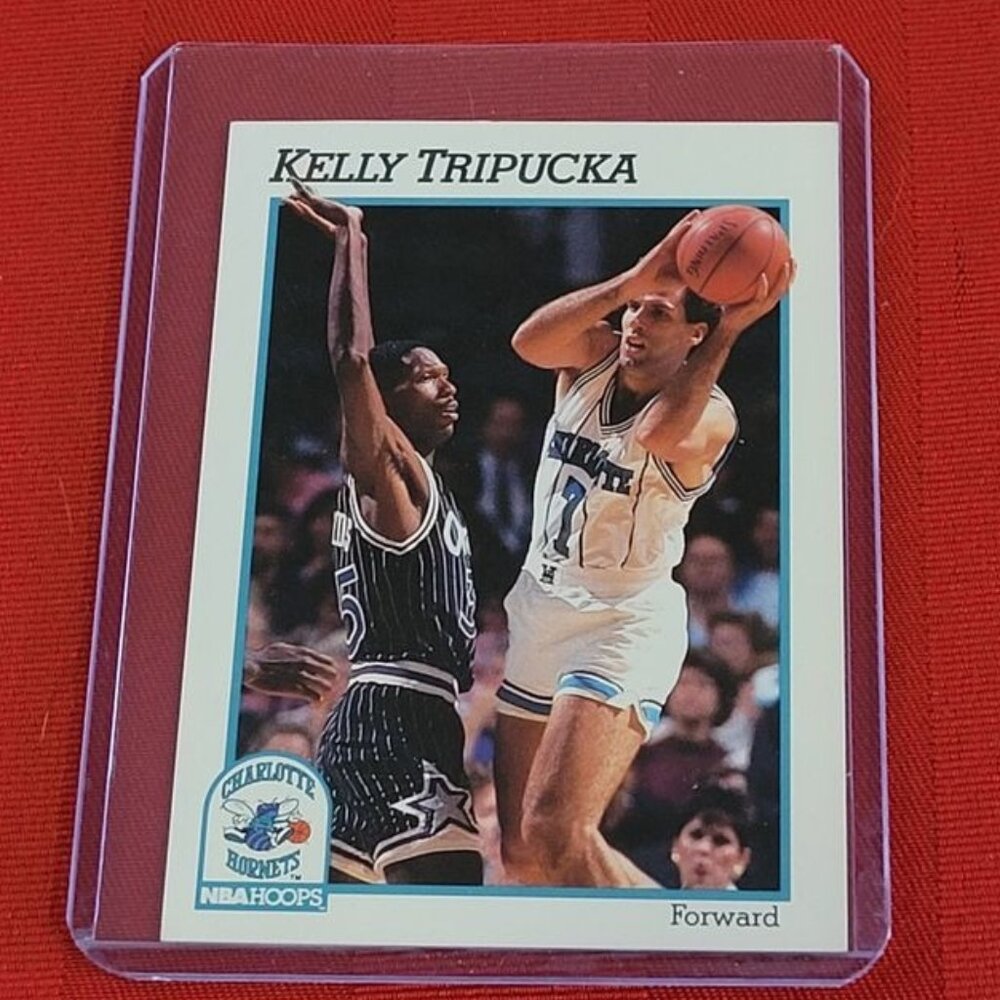 1991 N.B.A. HOOPS, KELLY TRIPUCKA, CHARLOTTE HORNETS BASKETBALL CARD!!!